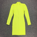 Long Sleeve High Neck Bodycon Dress H3271