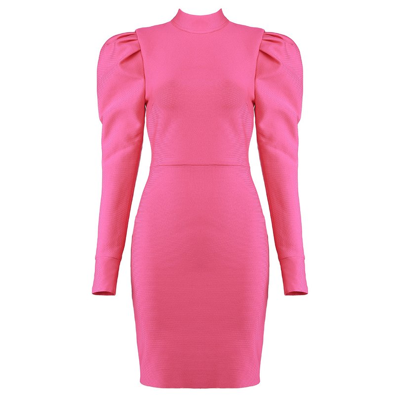 Long Sleeve High Neck Bodycon Dress H3271