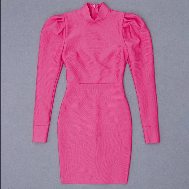 Long Sleeve High Neck Bodycon Dress H3271