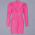 Long Sleeve High Neck Bodycon Dress H3271