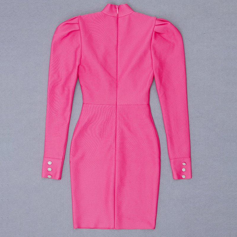 Long Sleeve High Neck Bodycon Dress H3271