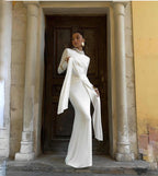 Long Sleeve Knot Front Maxi Dress H6507