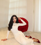Long Sleeve Knot Front Maxi Dress H6507