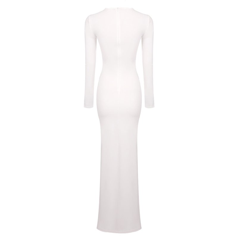 Long Sleeve Knot Front Maxi Dress H6507