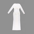 Long Sleeve Knot Front Maxi Dress H6507