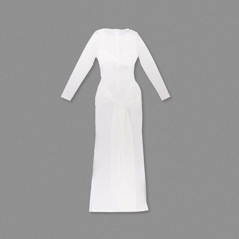 Long Sleeve Knot Front Maxi Dress H6507