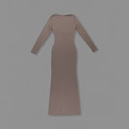 Long Sleeve Knot Front Maxi Dress H6507