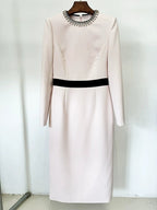 Long Sleeve Pink Sheath Dress H6608