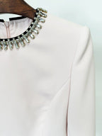 Long Sleeve Pink Sheath Dress H6608