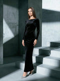 Long Sleeve Velvet Mermaid Dress H7122