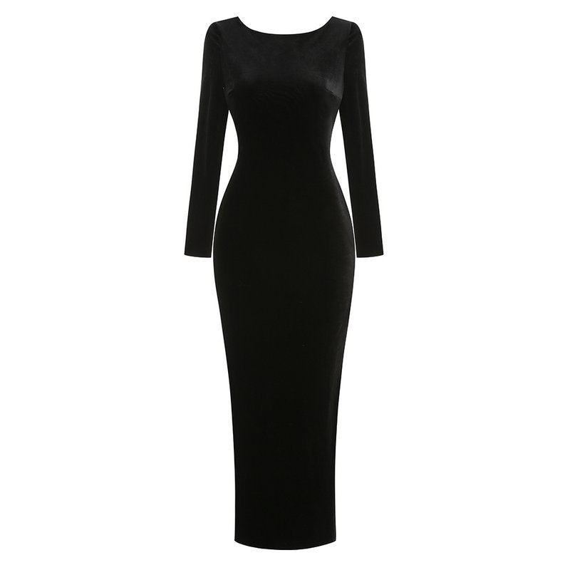 Long Sleeve Velvet Mermaid Dress H7122