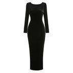 Long Sleeve Velvet Mermaid Dress H7122