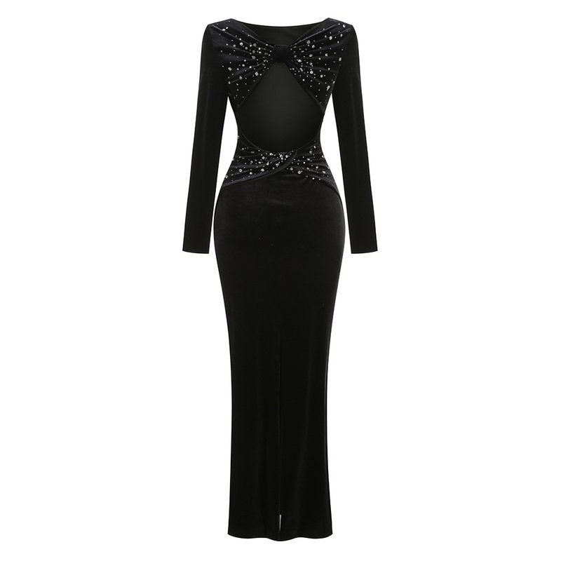 Long Sleeve Velvet Mermaid Dress H7122