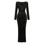 Long Sleeve Velvet Mermaid Dress H7122