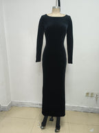 Long Sleeve Velvet Mermaid Dress H7122