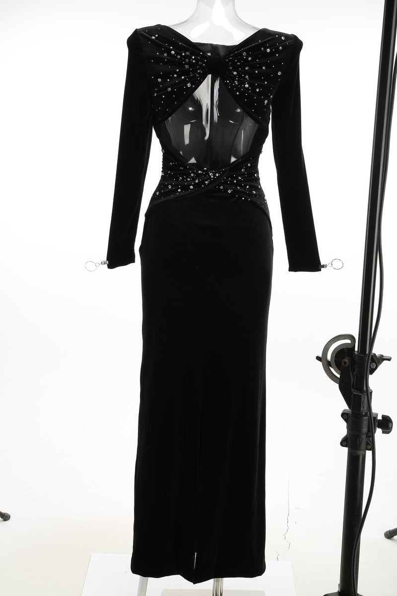 Long Sleeve Velvet Mermaid Dress H7122