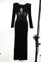 Long Sleeve Velvet Mermaid Dress H7122