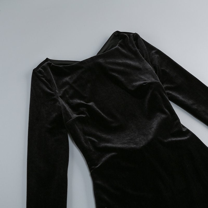 Long Sleeve Velvet Mermaid Dress H7122