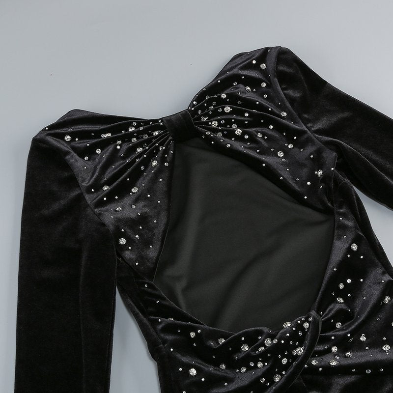 Long Sleeve Velvet Mermaid Dress H7122