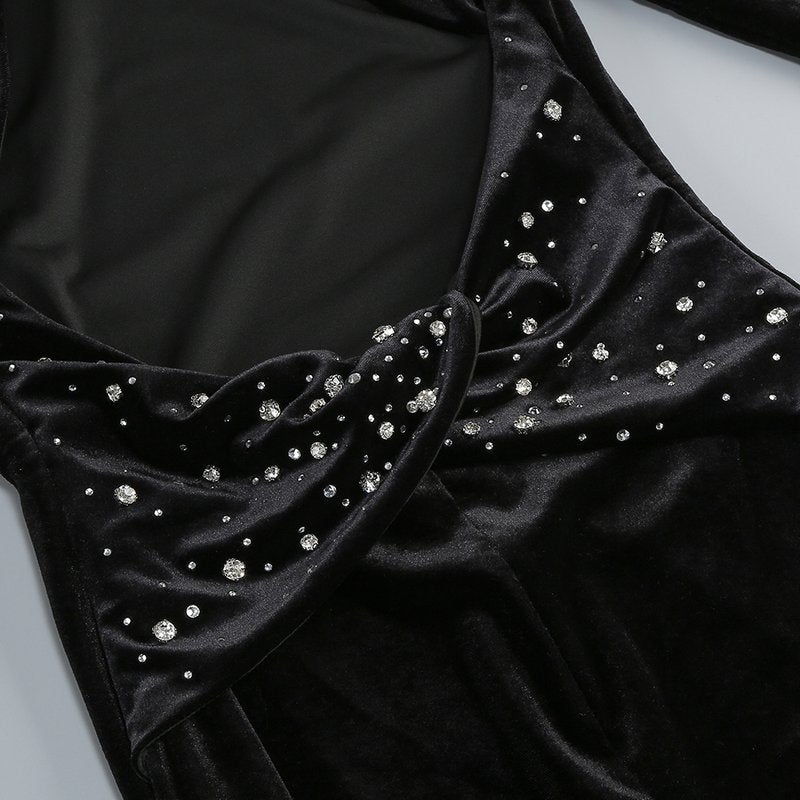 Long Sleeve Velvet Mermaid Dress H7122