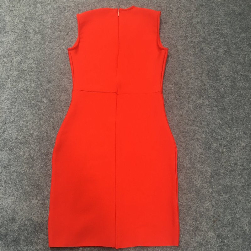Mesh Panel Deep V Neck Bodycon Dress H3663