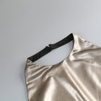 Metallic Halter Ruched Maxi Dress H6892
