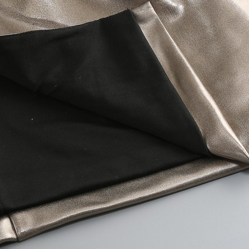 Metallic Halter Ruched Maxi Dress H6892
