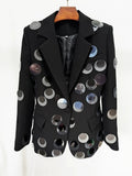 Mirrored Dot Embellished Blazer H6362