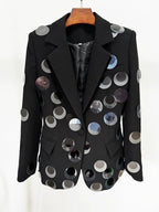 Mirrored Dot Embellished Blazer H6362