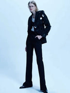 Mirrored Dot Embellished Blazer H6362