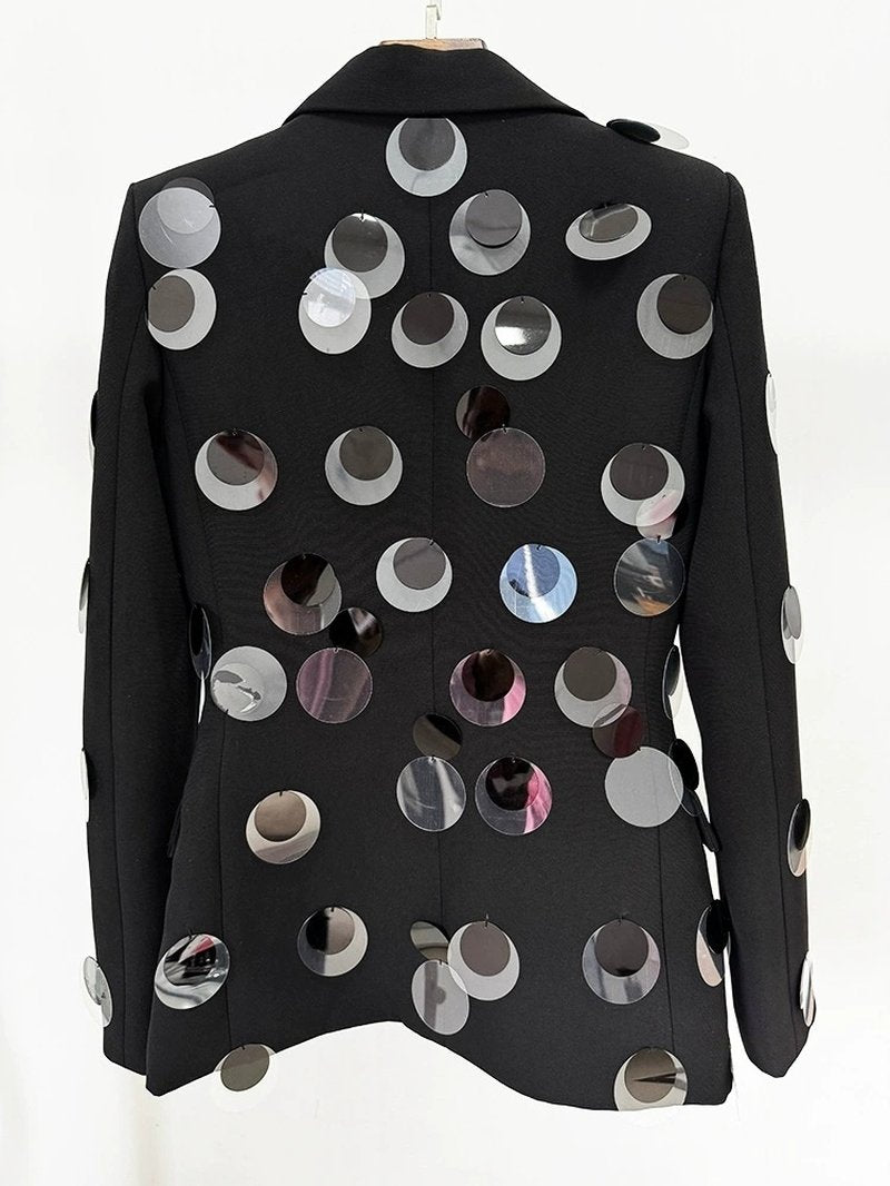 Mirrored Dot Embellished Blazer H6362
