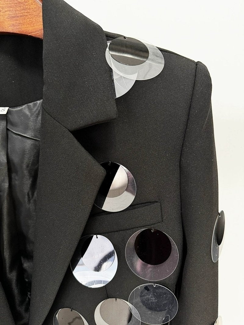 Mirrored Dot Embellished Blazer H6362