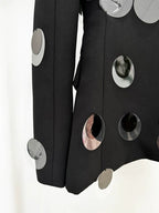 Mirrored Dot Embellished Blazer H6362