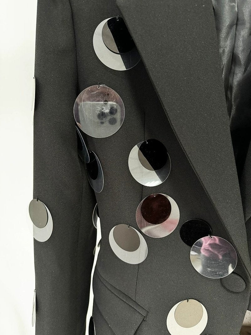 Mirrored Dot Embellished Blazer H6362