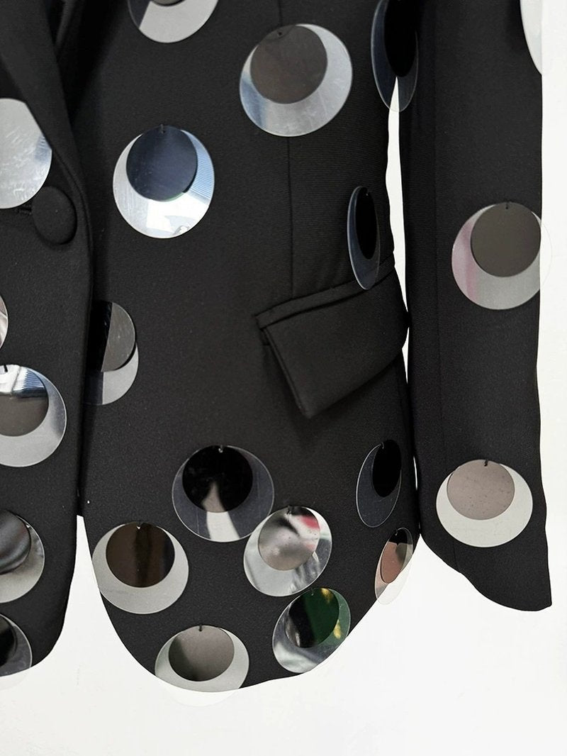 Mirrored Dot Embellished Blazer H6362