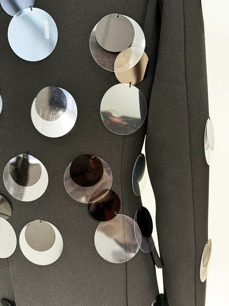 Mirrored Dot Embellished Blazer H6362