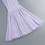 Mock Neck Sleeveless Cutout Black Bow Mermaid Gown D2605