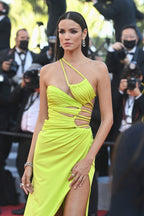 Neon Yellow Cutout Strappy Gown H6333