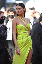 Neon Yellow Cutout Strappy Gown H6333