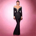 Off Shoulder Beaded Mermaid Gown H6754