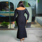 Off Shoulder Beaded Mermaid Gown H6754