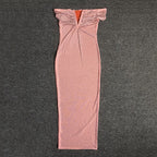 Off-Shoulder Beaded Midi Dress H6401