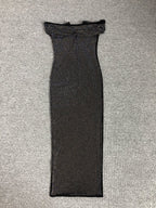 Off-Shoulder Beaded Midi Dress H6401