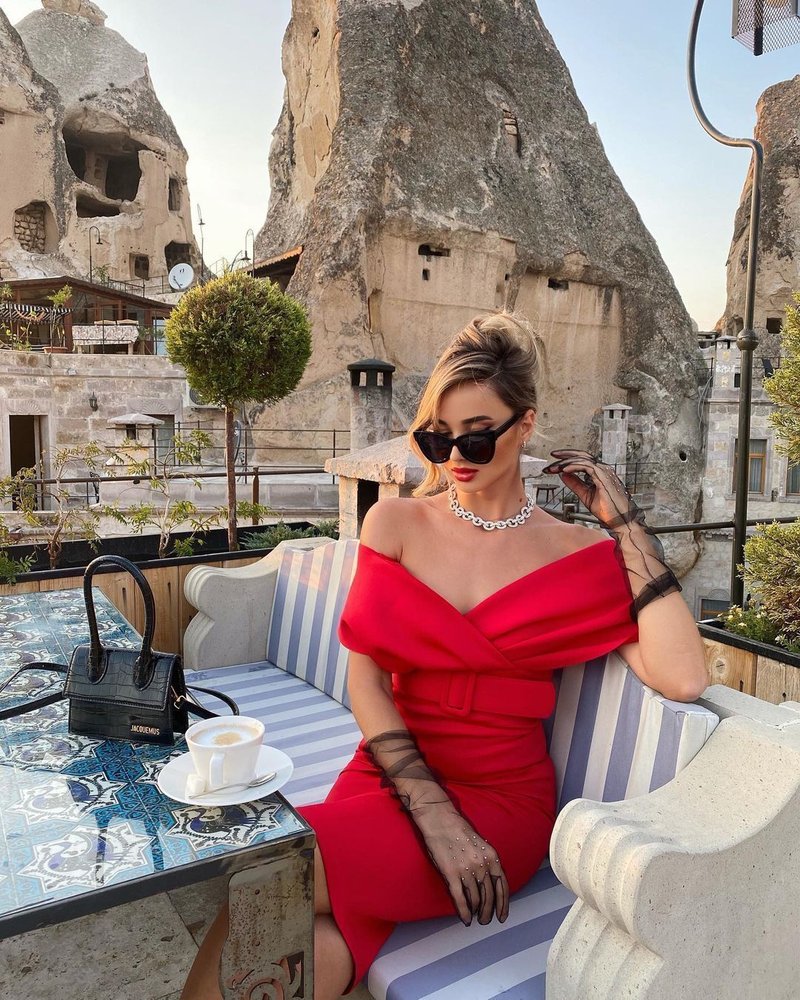Off Shoulder Belted Midi Dress H4116