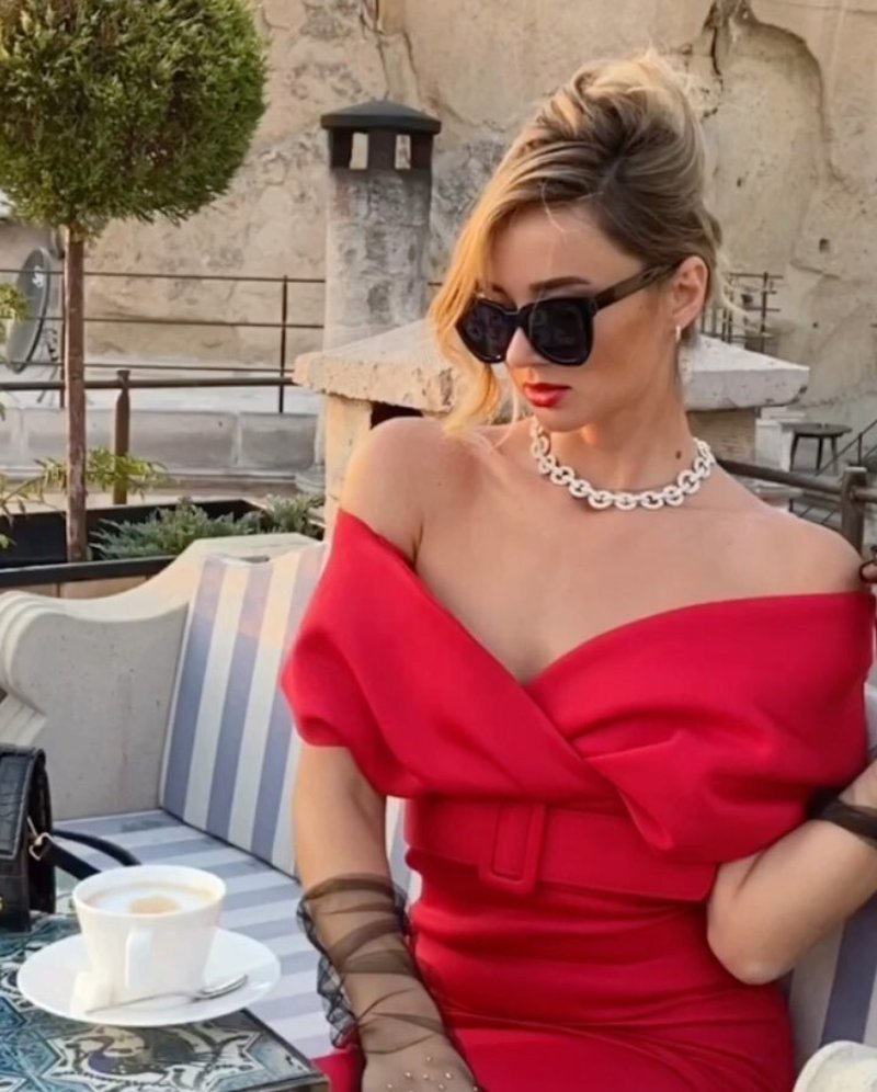 Off Shoulder Belted Midi Dress H4116