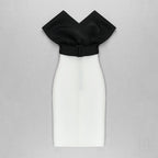 Off Shoulder Belted Midi Dress H4116