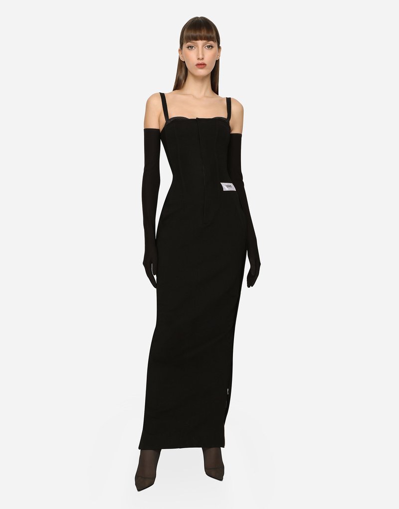Off-Shoulder Black Maxi Dress H6190