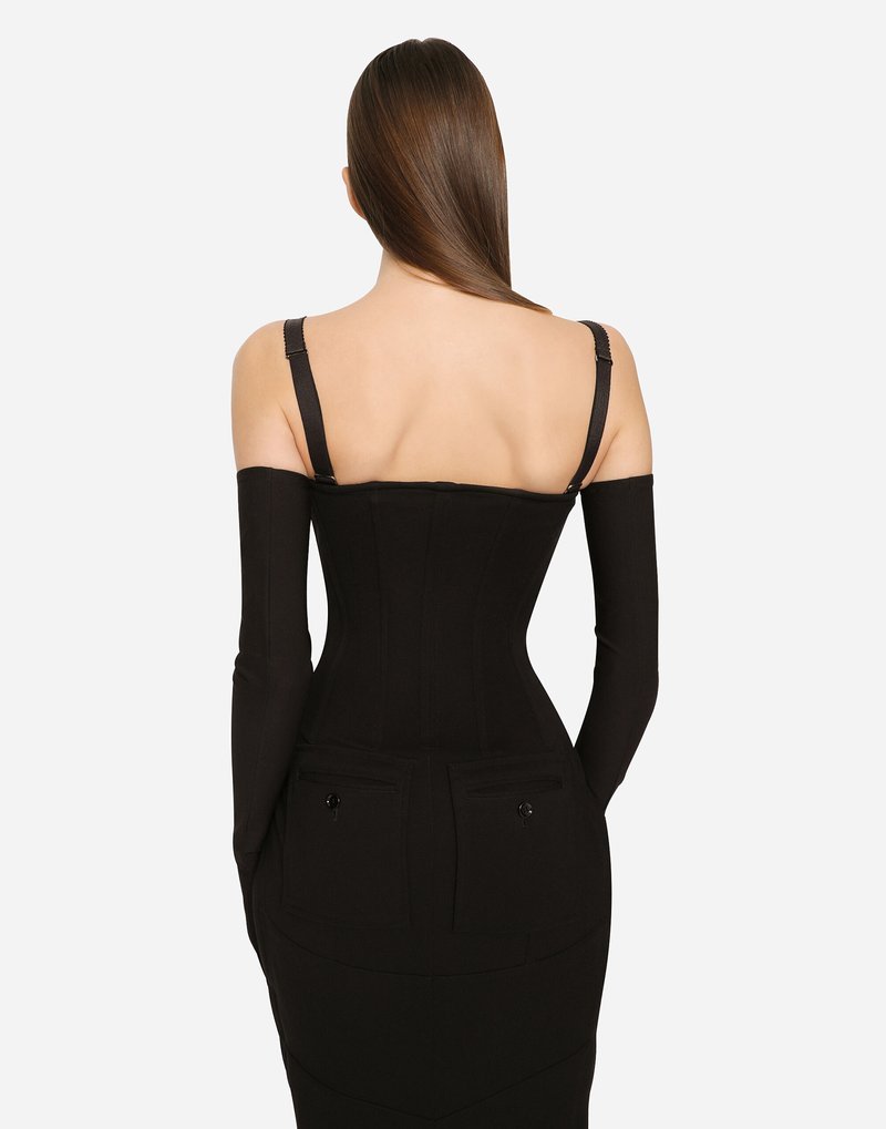 Off-Shoulder Black Maxi Dress H6190