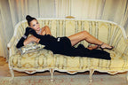 Off-Shoulder Black Maxi Dress H6190