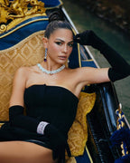 Off-Shoulder Black Maxi Dress H6190